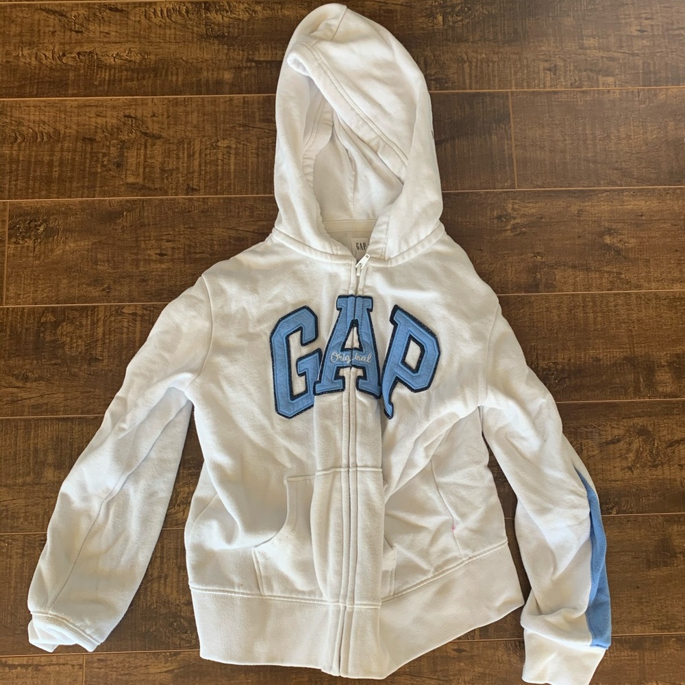 A white zipper hoodie